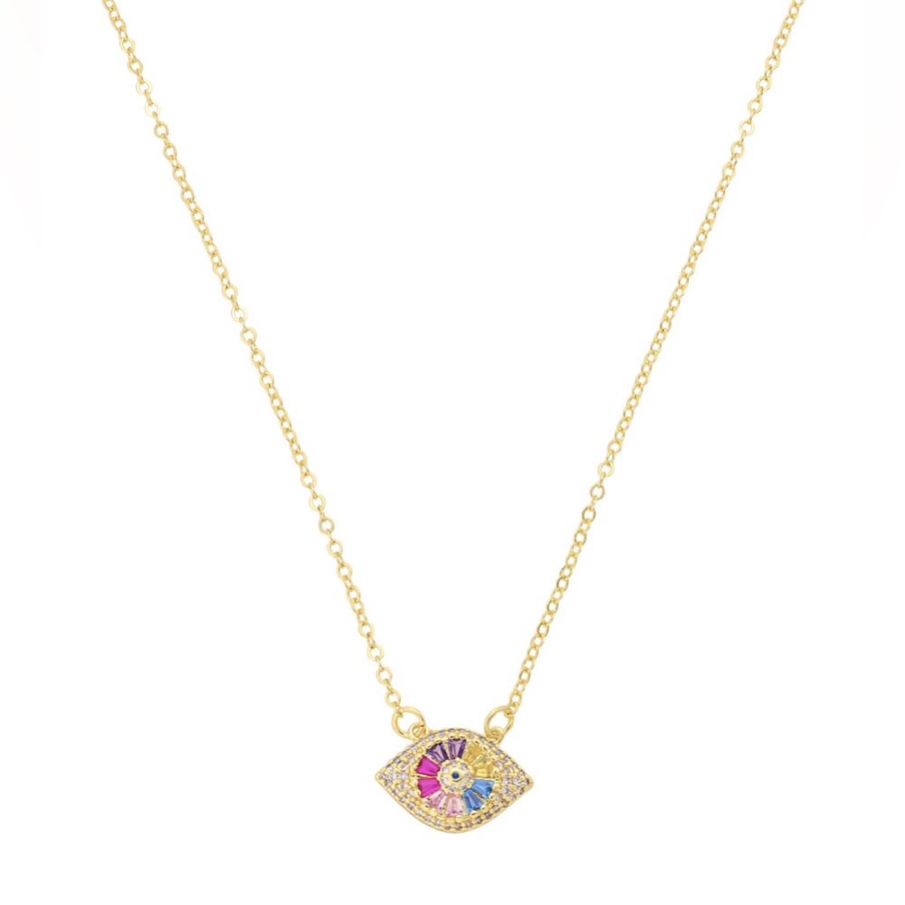 Unwritten Cubic Zirconia Evil Eye Pendant Necklace
